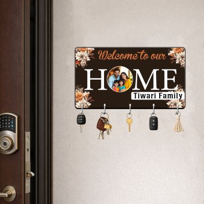 Personalised Family Welcome Key Holder with 5 Hooks